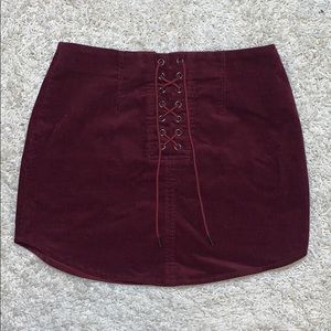 Maroon corduroy skirt!!
